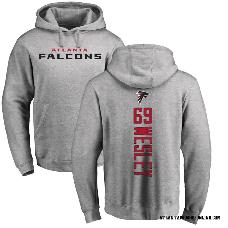 Men's Barry Wesley Atlanta Falcons Ash Backer Pullover Hoodie